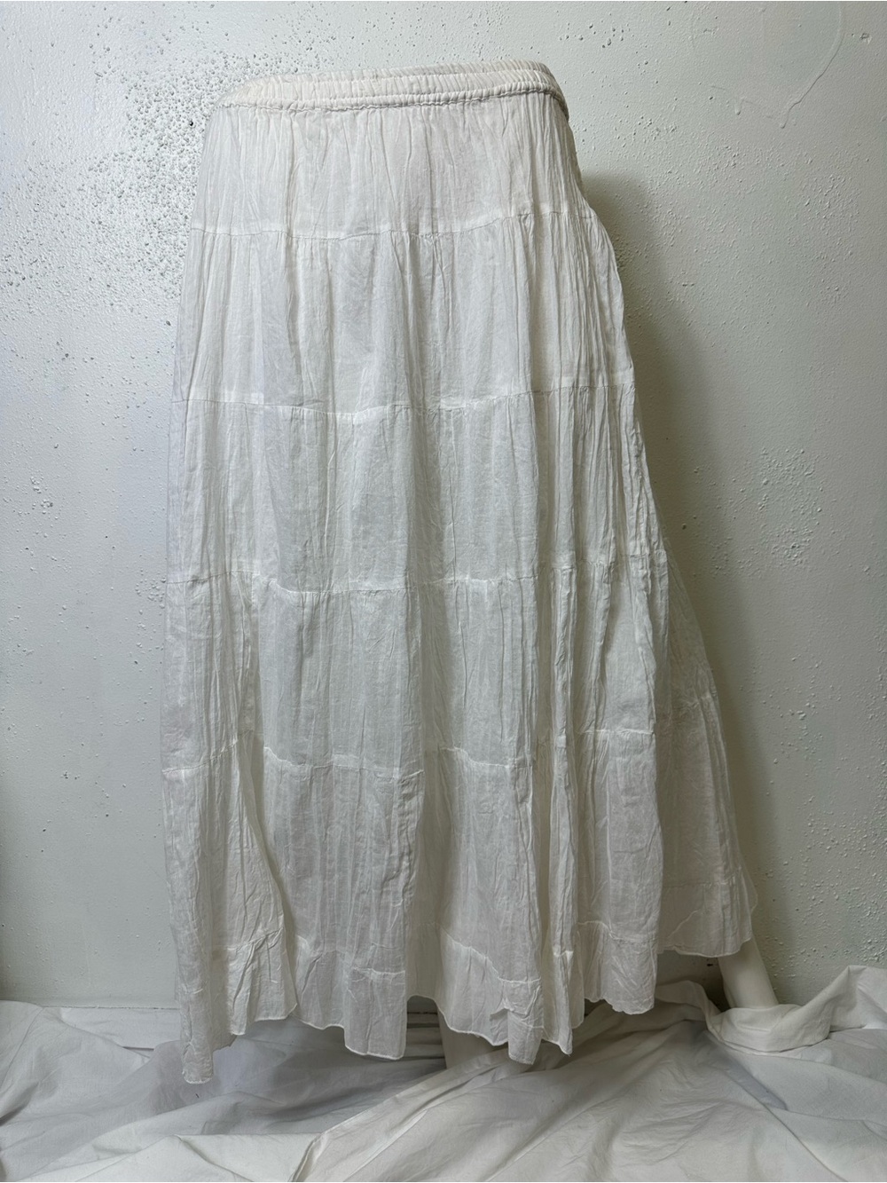 Jane Ashley Skirt Womens Med White Boho Peasant Midi